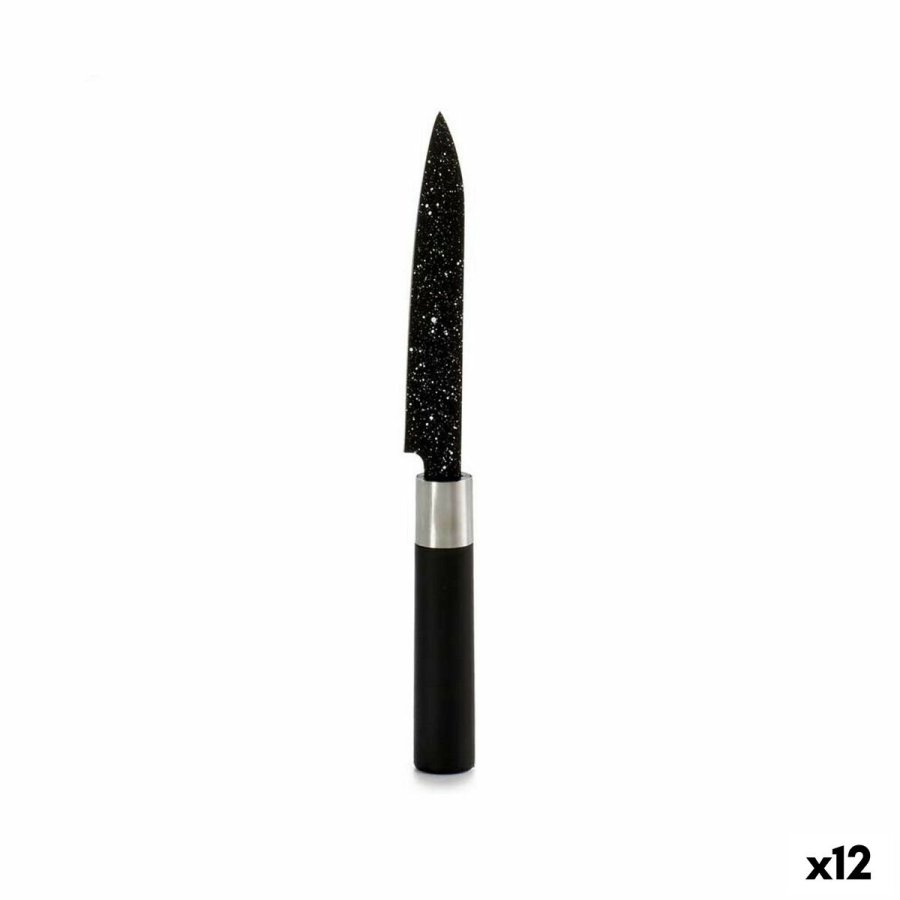Kkkenkniv Kinvara KT11-5604M05 Sort Rustfrit stl Plastik 2,5 x 24 x 2,5 cm Marmor (12 enheder) #1