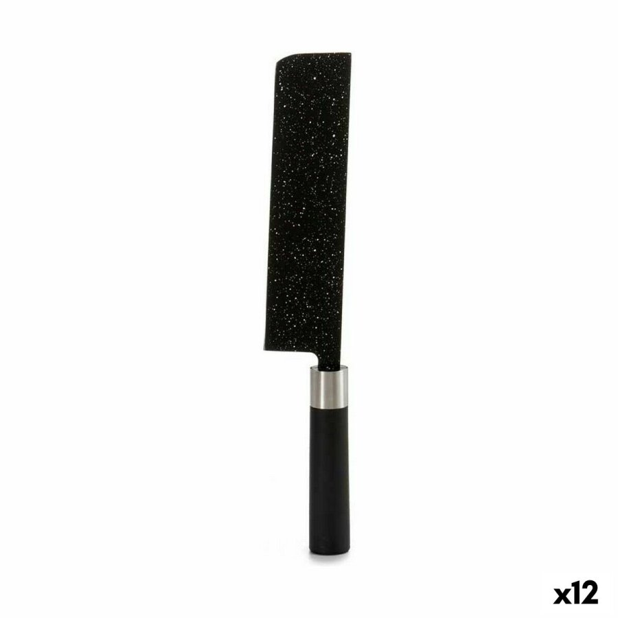 Stor madlavningskniv Kinvara KT11-5604M08 Sort Rustfrit stl Plastik 5,3 x 33 x 2,3 cm Marmor (12 enheder) #1