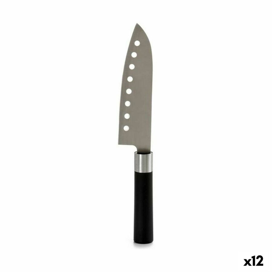 Kkkenkniv Kinvara KT11-5604S03 Sort Slvfarvet Rustfrit stl Plastik 5 x 30 x 2,5 cm (12 enheder) #1