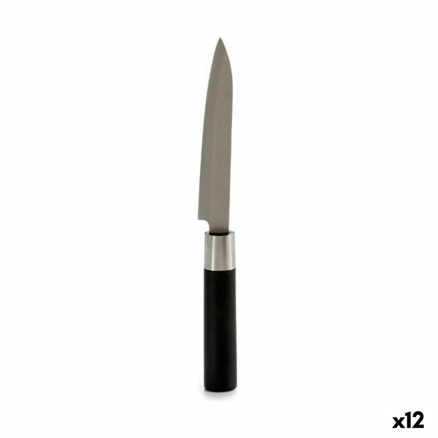 Kkkenkniv Kinvara KT11-5604S05 Sort Slvfarvet Rustfrit stl Plastik 2,7 x 24,3 x 1,8 cm (12 enheder) #1