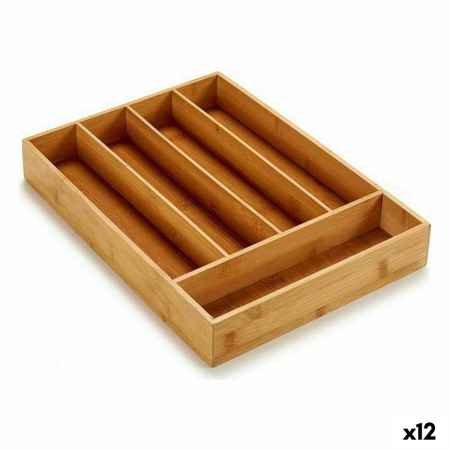 Bestikholder Kinvara 16JWKW-1050 Brun Bambus 25,5 x 5 x 35,5 cm (12 enheder) #1