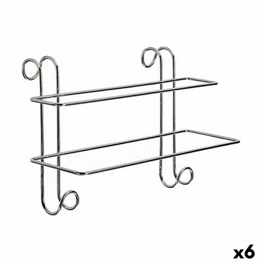 Hndkldestativ W4294 Slvfarvet Metal 14 x 20 x 39 cm (6 enheder) #1