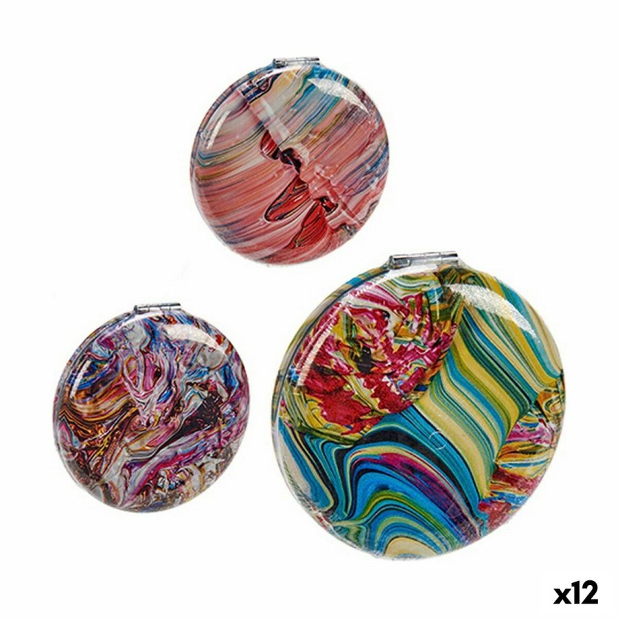 Lommespejl Krystal Plastik 8 x 2,4 x 8 cm (12 enheder) #1