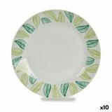 Desserttallerken Ark Hvid Grn  19 cm Porceln (10 enheder) #1