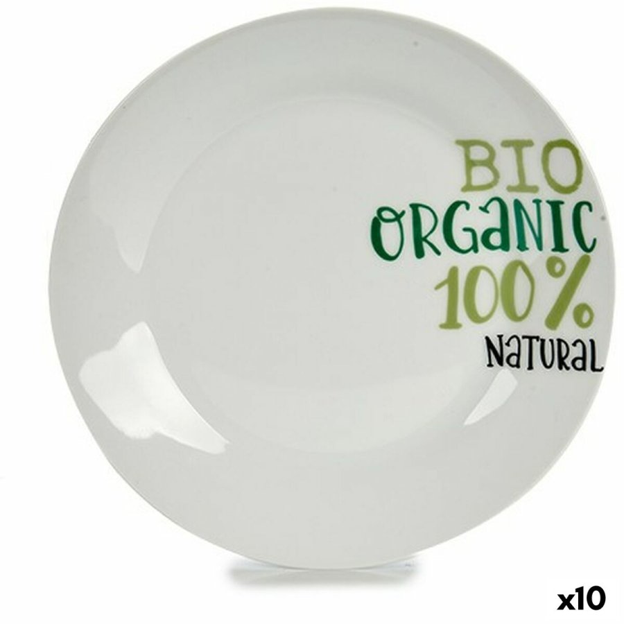 Desserttallerken Organic Porceln 19 x 2 x 19 cm (10 enheder) #1