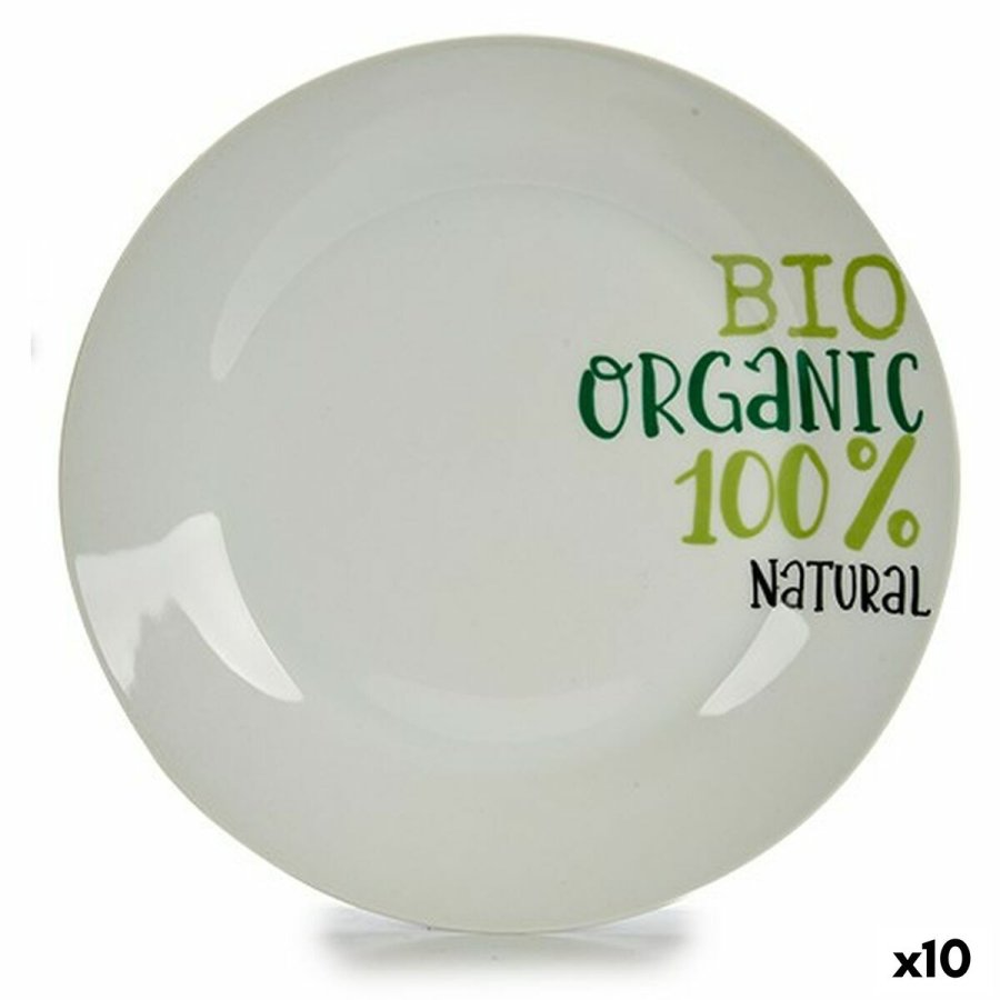 Flad Plade Organic Porceln 24,4 x 2,6 x 24,4 cm (10 enheder) #1