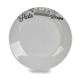Flad Plade  24,4 cm Hvid Sort Porceln Indst (10 enheder) #4