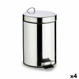 Papirkurv med pedal Berilo B0010-7L Slvfarvet Rustfrit stl Plastik 7 L (4 enheder) #1