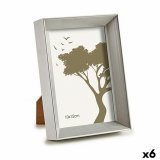 Fotoramme 12,5 x 17,3 x 3,5 cm Slvfarvet Plastik Glas (6 enheder) #1