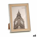 Fotoramme 15,6 x 2 x 20,7 cm Slvfarvet Brun Plastik Glas (6 enheder) #1