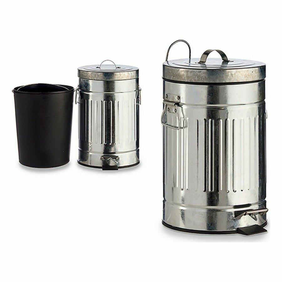 Papirkurv med pedal Slvfarvet Stl 7 L (6 enheder) #5