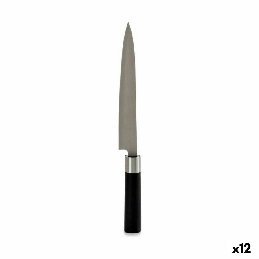 Kkkenkniv Kinvara KT11-5604S02 Sort Slvfarvet Rustfrit stl Plastik 3,5 x 33,5 x 2,2 cm (12 enheder) #1