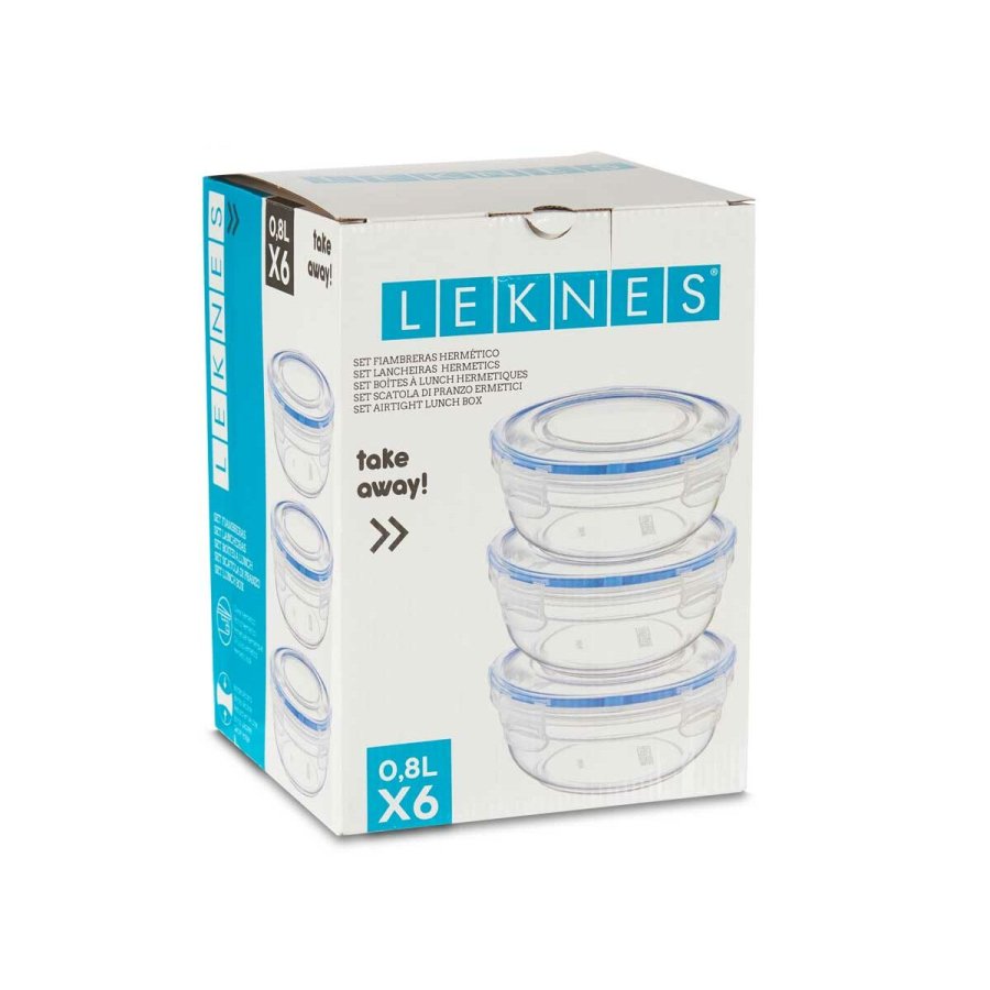 Madkassest Leknes 30502 Bl Gennemsigtig Plastik 800 ml 15,5 x 7,5 x 15,5 cm Hermetisk (8 enheder) #7