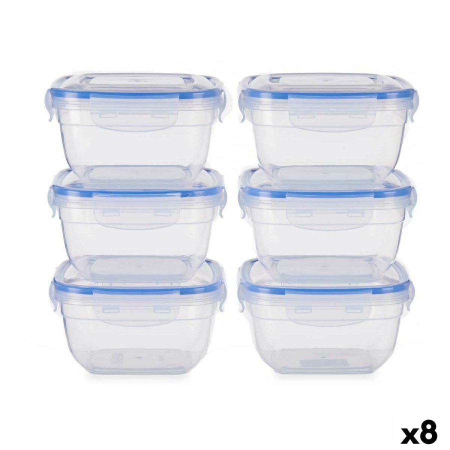 Madkassest Leknes 30103 Bl Gennemsigtig Plastik 900 ml 14,5 x 8,5 x 14,5 cm Hermetisk (8 enheder) #1