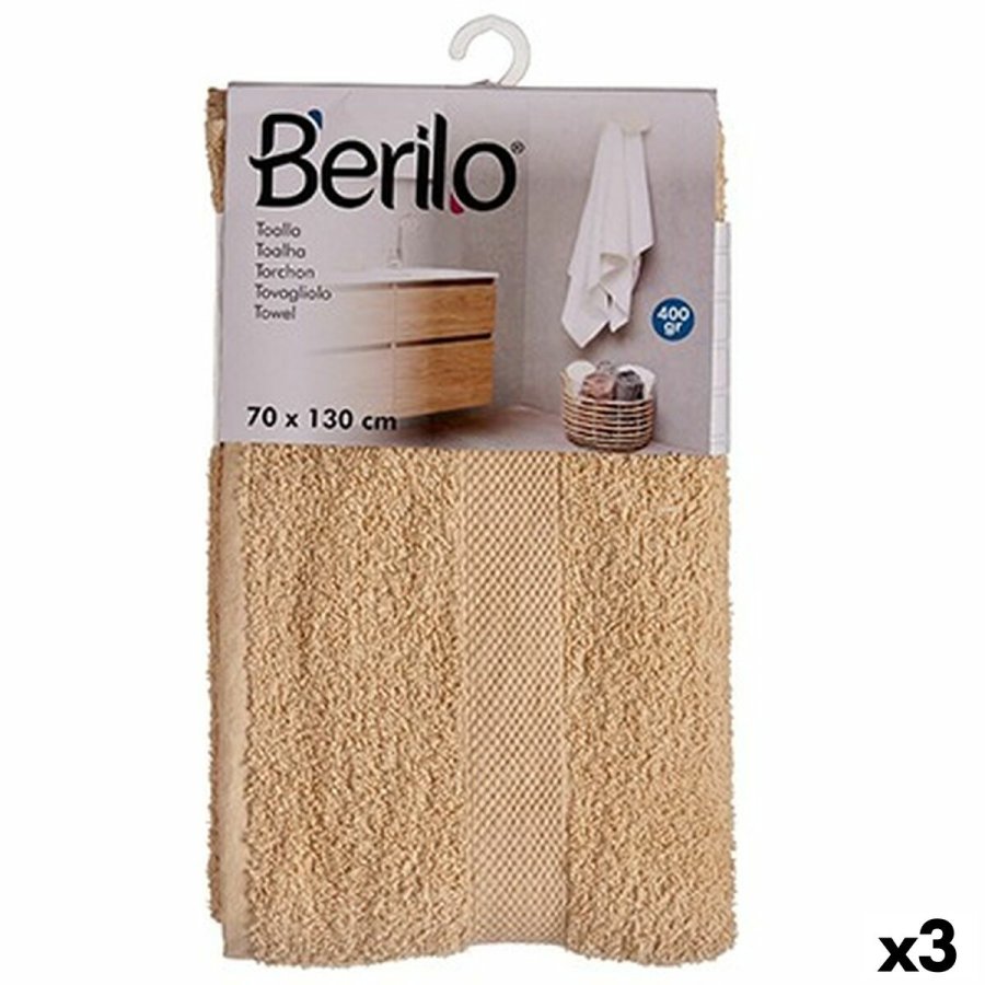 badelagen Berilo 89658 Fldefarvet 80 % bomuld 20 % Polyester 70 x 130 cm (3 enheder) #1