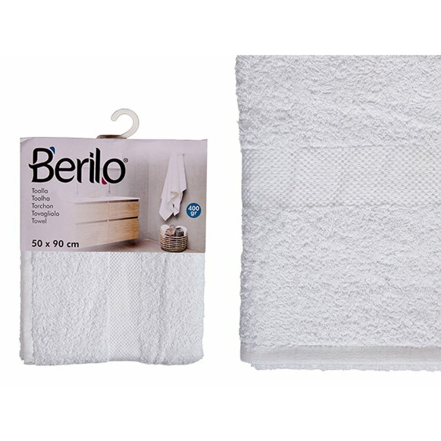 badelagen Berilo 89677 Hvid 80 % bomuld 20 % Polyester 50 x 90 cm (6 enheder) #5