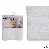 badelagen Berilo 89677 Hvid 80 % bomuld 20 % Polyester 50 x 90 cm (6 enheder) #1