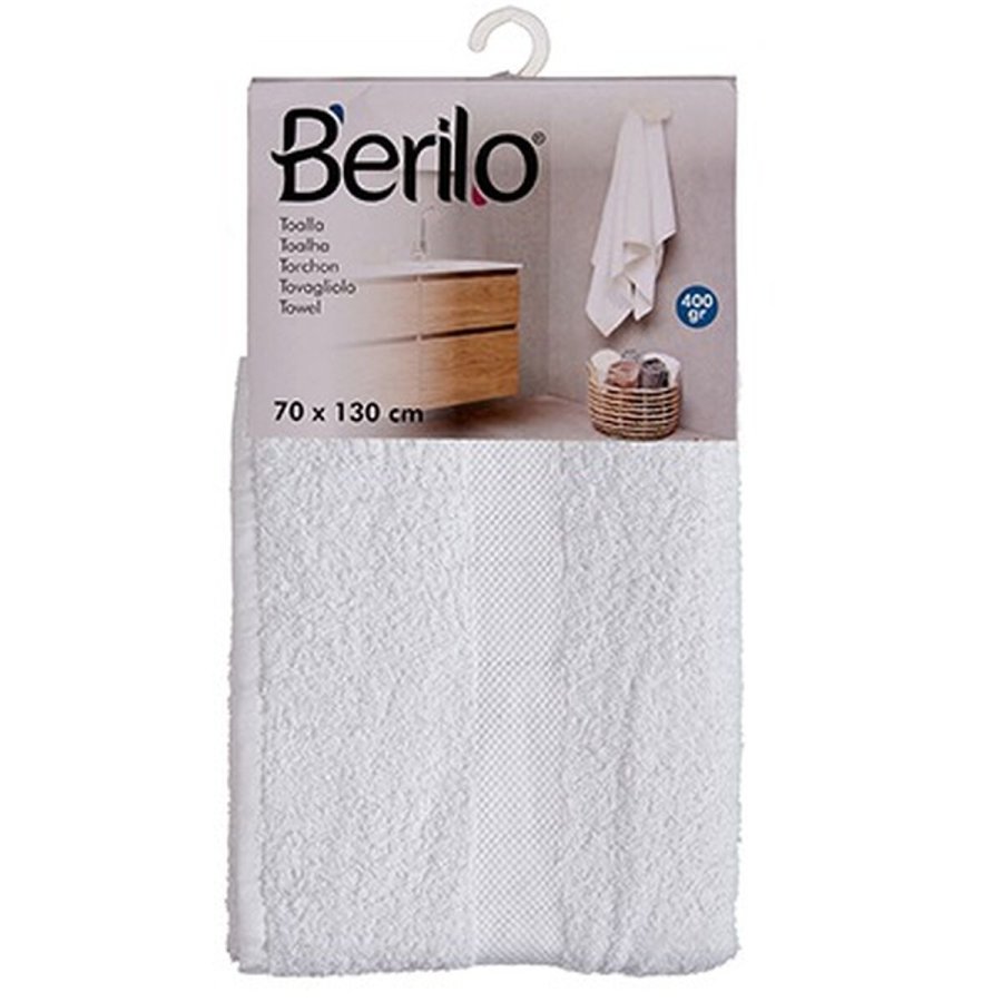 badelagen Berilo 89678 Hvid 80 % bomuld 20 % Polyester 70 x 130 cm (3 enheder) #5