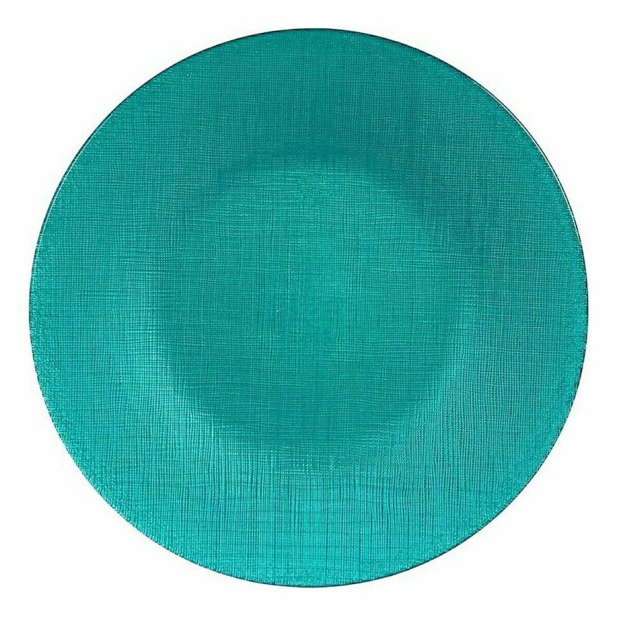 Flad Plade Vivalto 323928P Turkisbl Glas 27,5 x 2 x 27,5 cm (6 enheder) #4