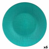 Flad Plade Vivalto 323928P Turkisbl Glas 27,5 x 2 x 27,5 cm (6 enheder) #1