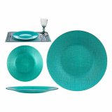 Flad Plade Vivalto 323928P Turkisbl Glas 27,5 x 2 x 27,5 cm (6 enheder) #7