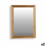 Vgspejl Canada Brun 60 x 80 x 2 cm Rektangulr (2 enheder) #1