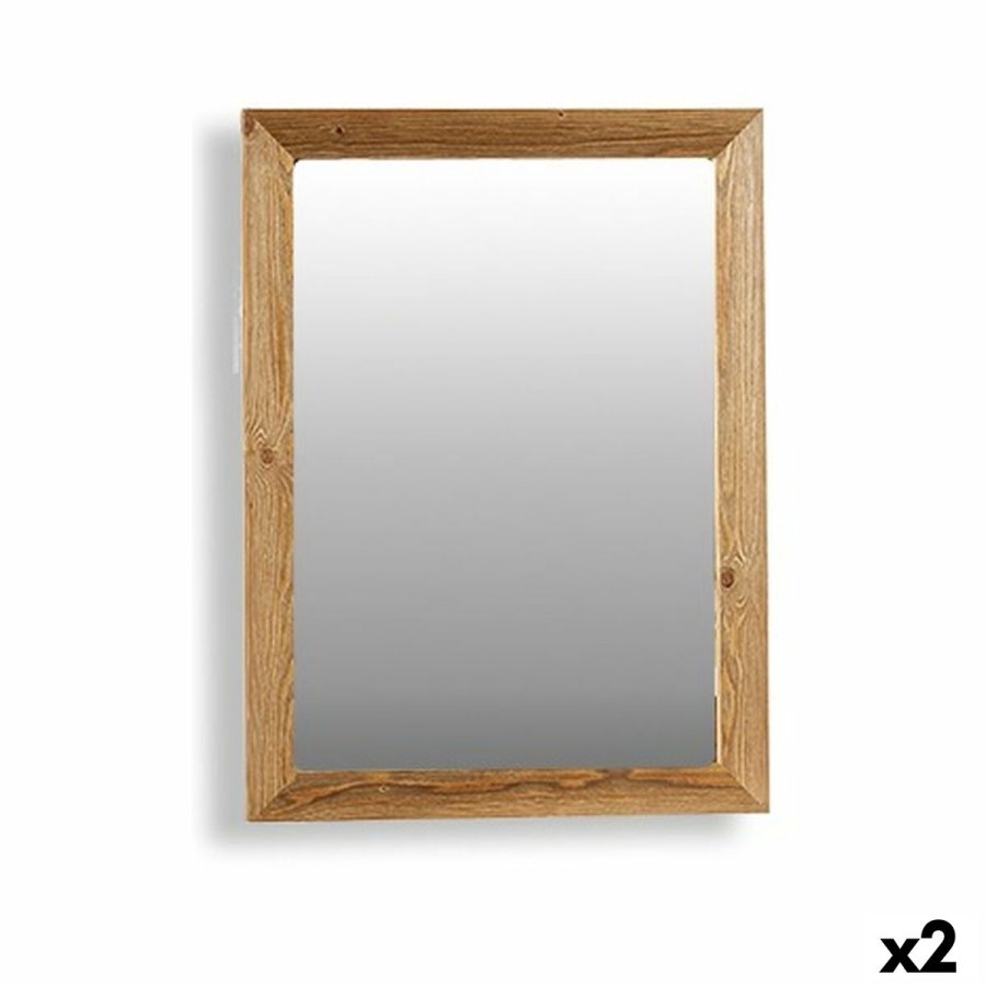 Vgspejl Canada Brun 60 x 80 x 2 cm Rektangulr (2 enheder) #1