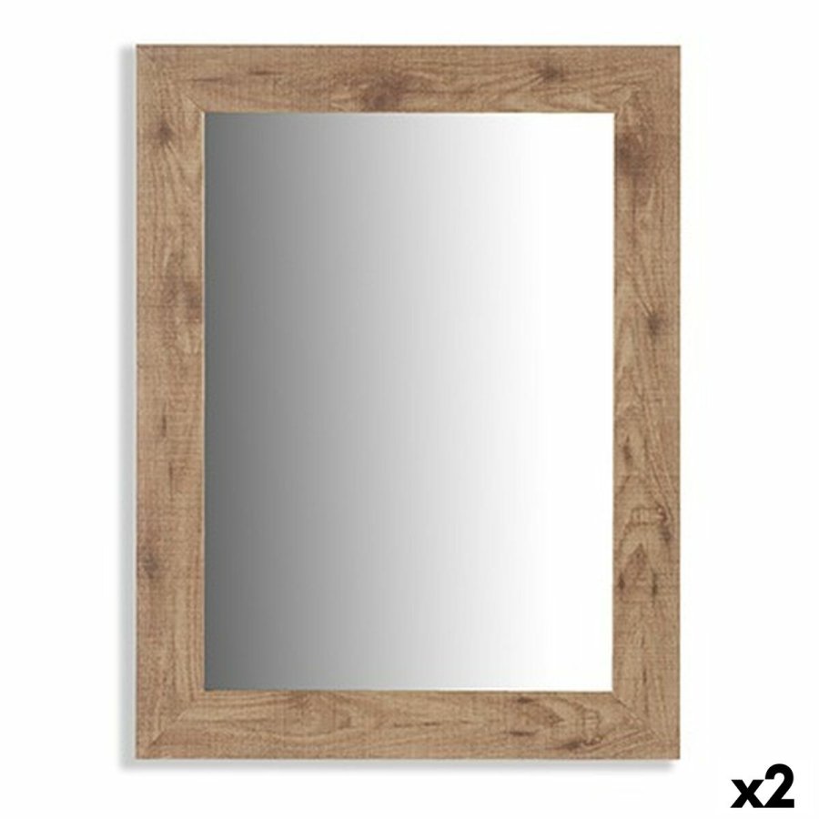 Vgspejl 77609 Brun 66 x 85 x 2 cm 64,5 x 84,5 x 1,5 cm Rektangulr (2 enheder) #1