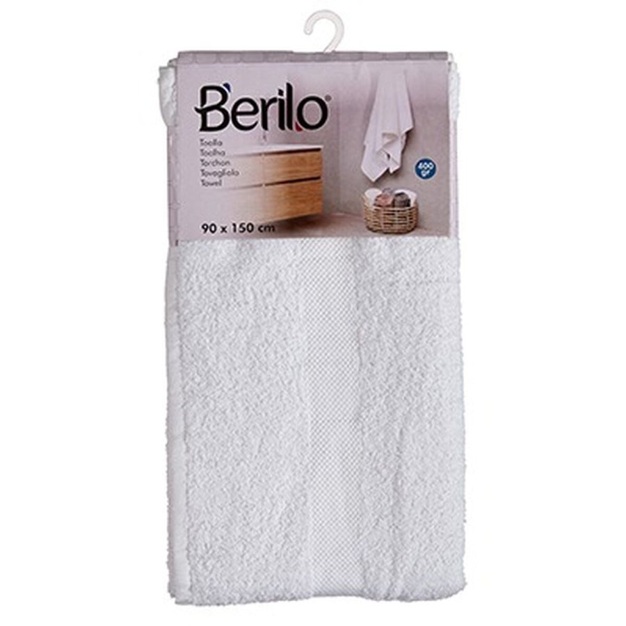 badelagen Berilo 89679 Hvid 80 % bomuld 20 % Polyester 90 x 150 cm 90 x 0,5 x 150 cm (3 enheder) #5