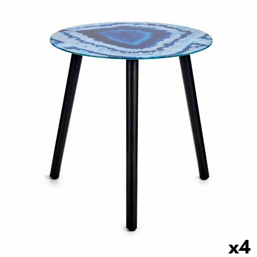Sofabord Marmor Bl Sort Krystal 40 x 41,5 x 40 cm (4 enheder) #1