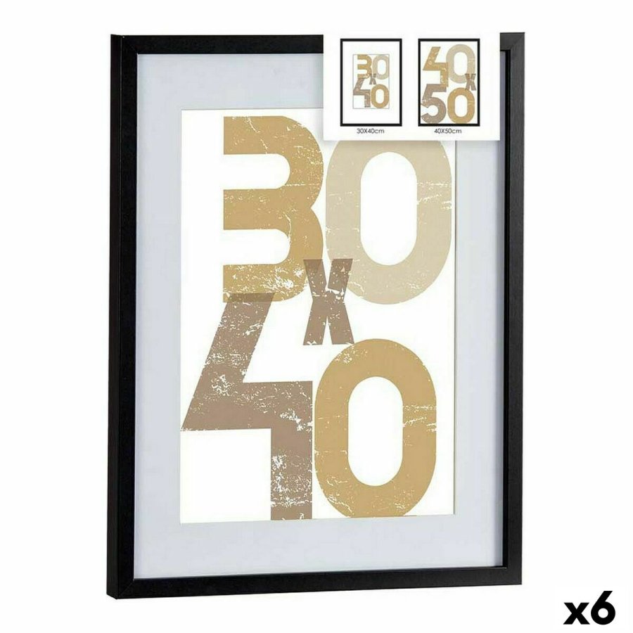 Vg billedramme Sort Plastik Tr MDF 42,5 x 2,5 x 52,5 cm (6 enheder) #1