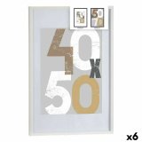 Fotoramme 52,5 x 2,5 x 72,5 cm Hvid Plastik Tr MDF (6 enheder) #1