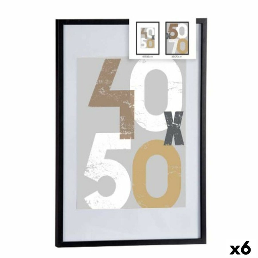 Vg billedramme Sort Plastik Tr MDF 52,5 x 2,5 x 72,5 cm (6 enheder) #1