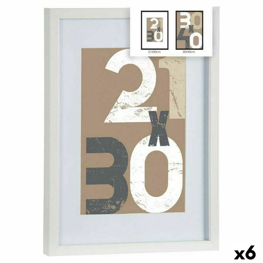 Vg billedramme Hvid Glas Tr MDF 32,5 x 2,5 x 42,5 cm (6 enheder) #1
