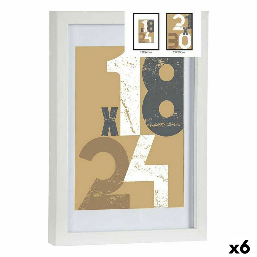 Fotoramme 668826-WHITE Hvid Glas Tr MDF (6 enheder) #1