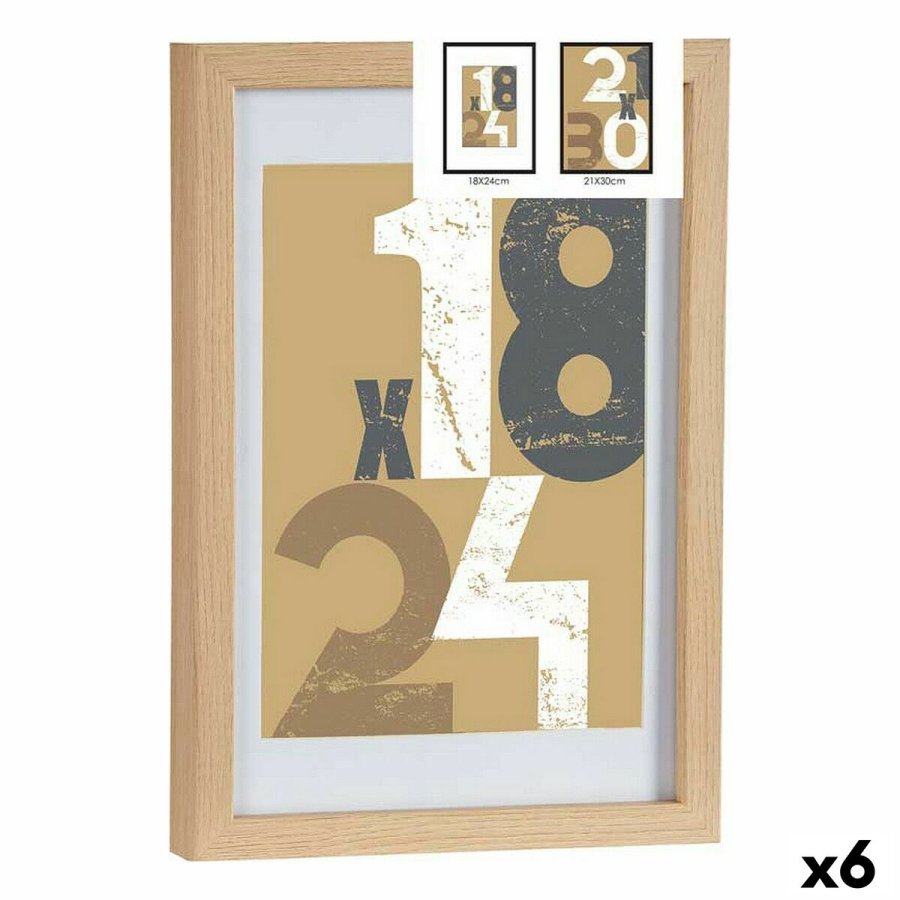 Fotoramme 24 x 2,5 x 32,5 cm Natur Glas Tr MDF (6 enheder) #1