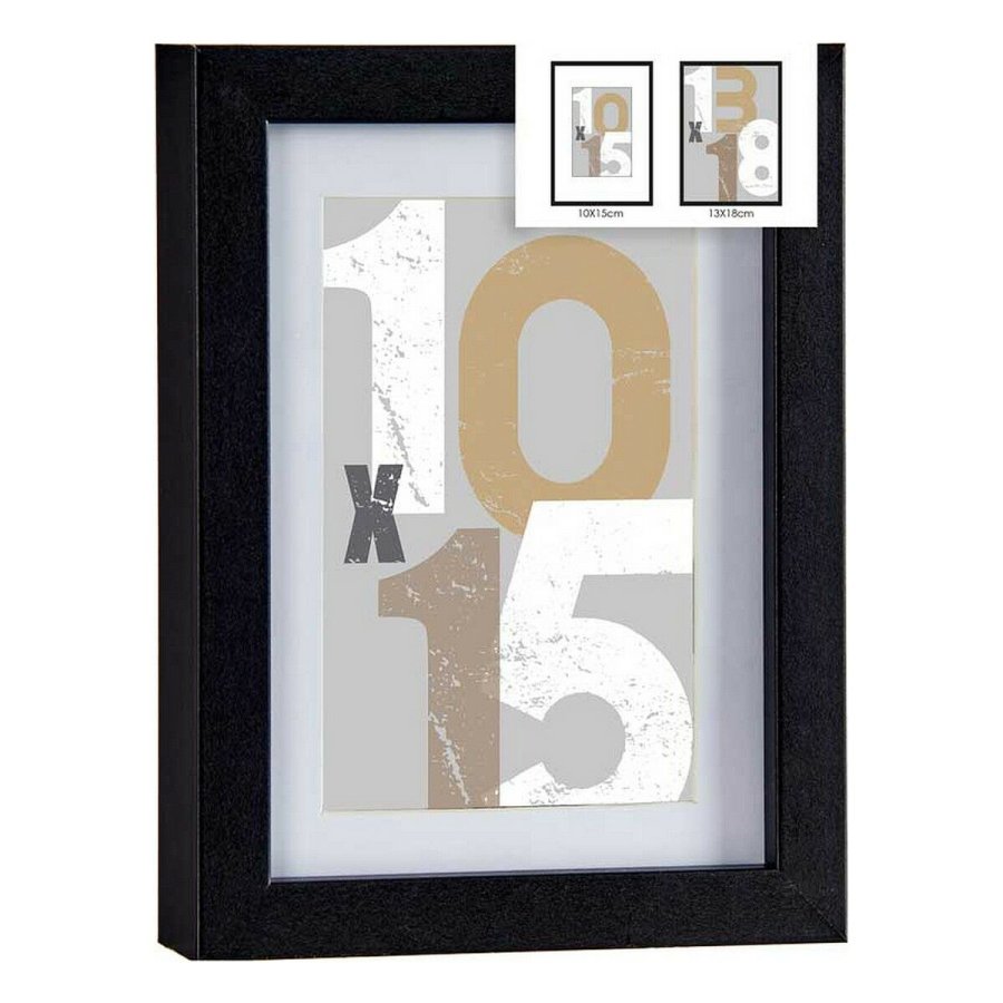Fotoramme 16 x 21 x 2,5 cm Sort Glas Tr MDF (6 enheder) #5