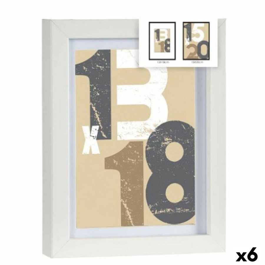 Vg billedramme Hvid Glas Tr MDF 18 x 23 x 2,5 cm (6 enheder) #1