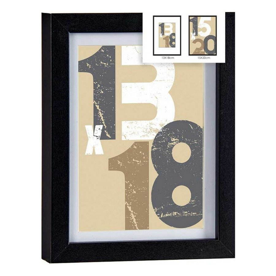 Fotoramme 18 x 23 x 2,5 cm Sort Glas Tr MDF (6 enheder) #5