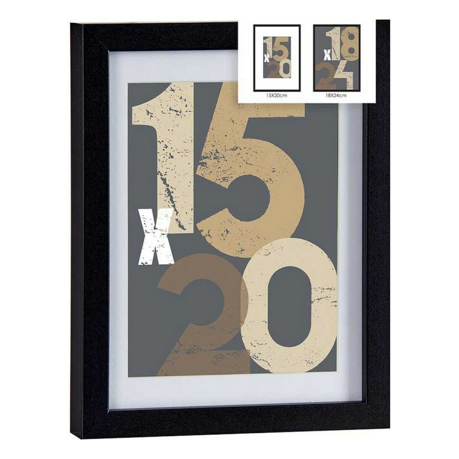 Fotoramme 20,5 x 2,5 x 26,5 cm Sort Glas Tr MDF (6 enheder) #5