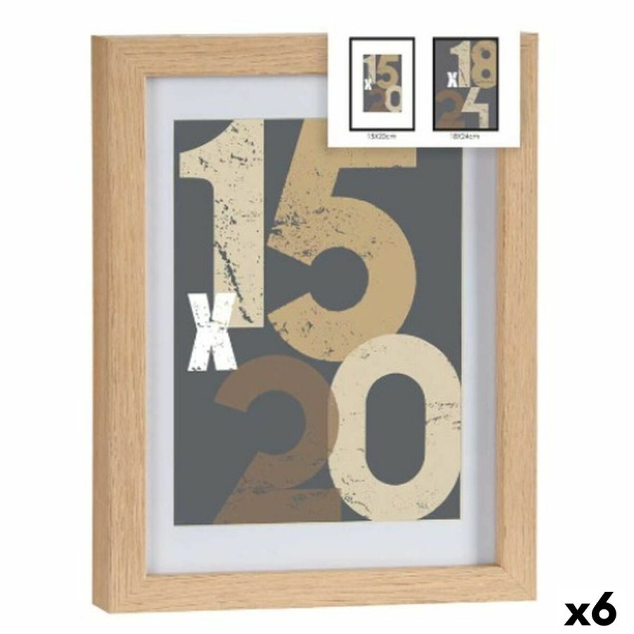 Vg billedramme Natur Glas Tr MDF 20,5 x 2,5 x 26,5 cm (6 enheder) #1