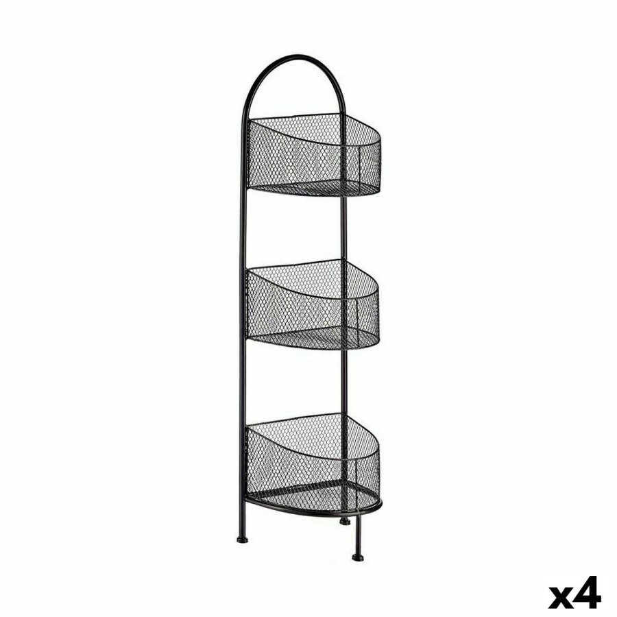 Hylder Sort Metal 21,2 x 97 x 28,5 cm (4 enheder) #1