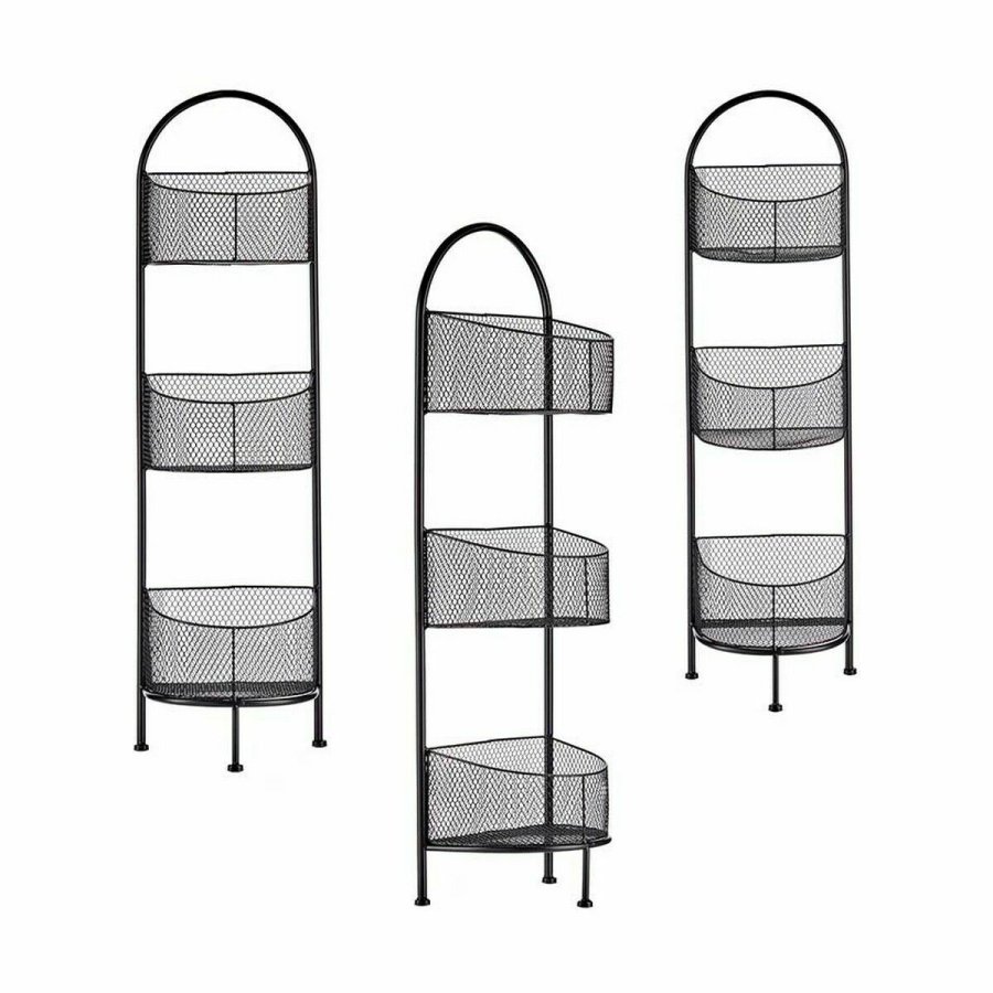 Hylder Sort Metal 21,2 x 97 x 28,5 cm (4 enheder) #3