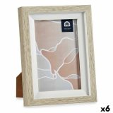 Fotoramme 13,5 x 18,8 x 2 cm Krystal Beige Hvid Plastik (6 enheder) #1