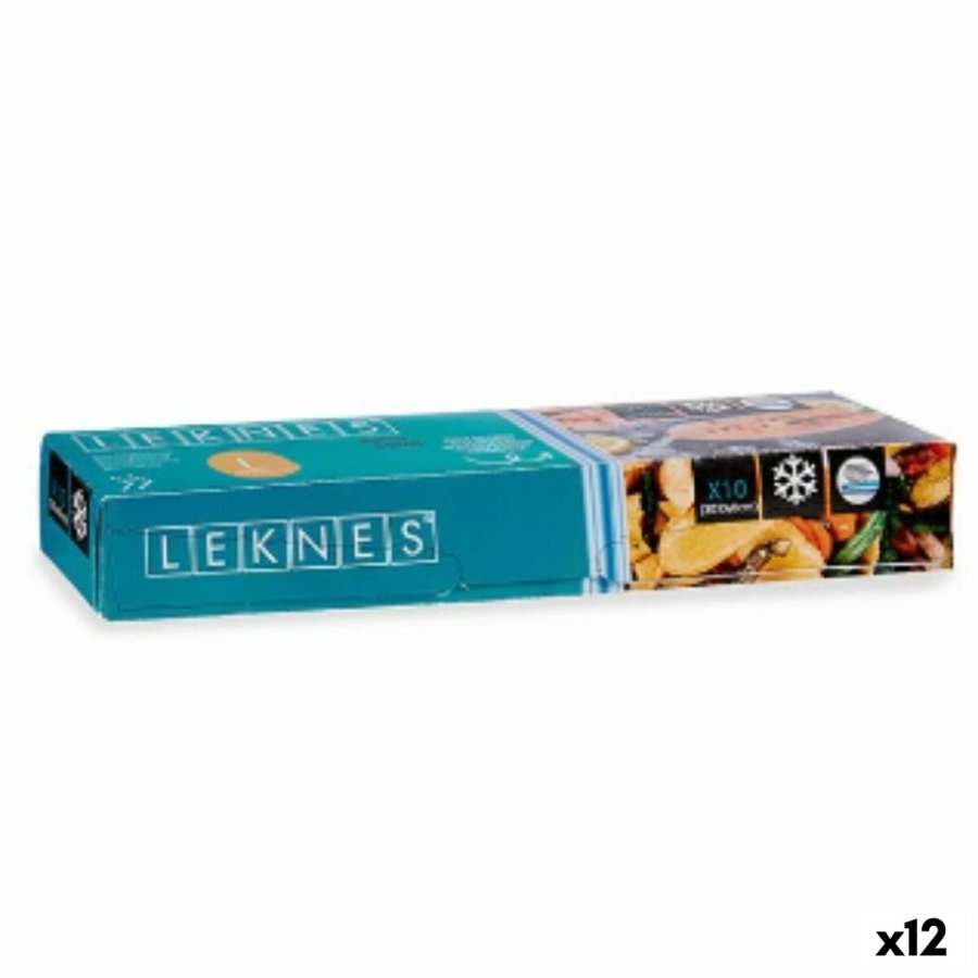 St med genanvendelige poser til fdevarer Leknes 190939000480 Bl Polyetylen 7 L 30 x 40 cm ziplock (12 enheder) #1