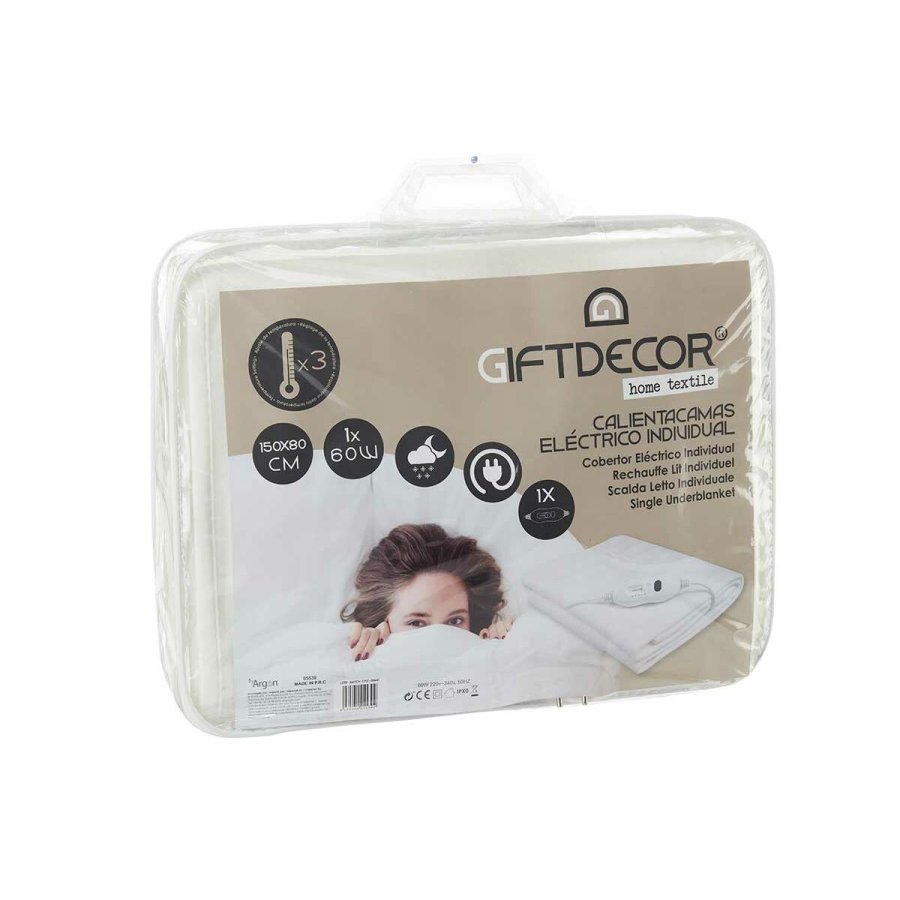 Elektrisk tppe 60 W Hvid Polyester 80 x 1 x 150 cm (4 enheder) #9