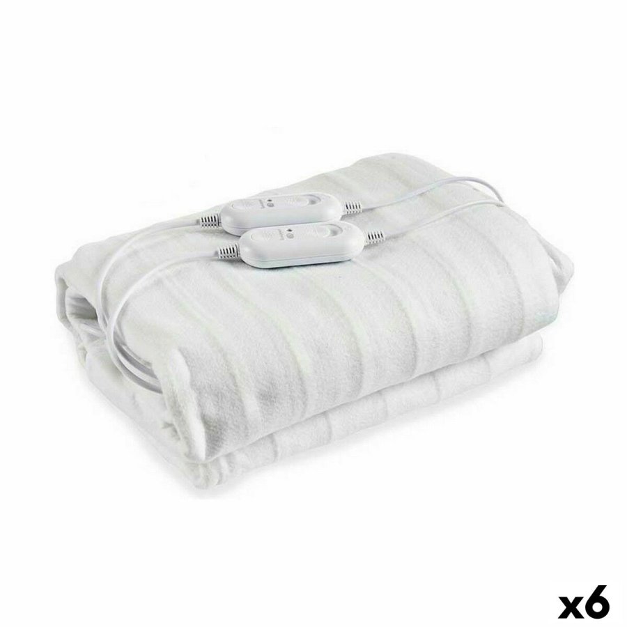 Dobbelt Elektrisk Tppe Hvid Polyester 140 x 1 x 160 cm (6 enheder) #1