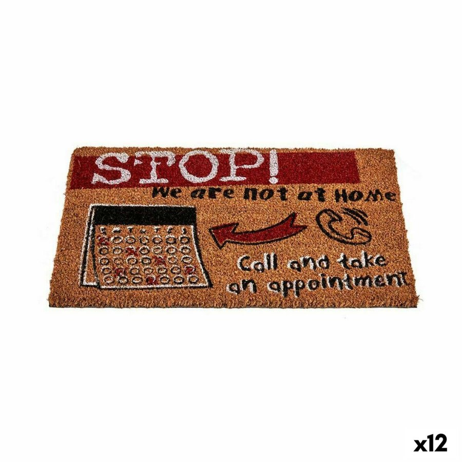 Drmtte Stop Sort Rd Natur Kokosnd Fiber 40 x 1,5 x 60 cm (12 enheder) #1