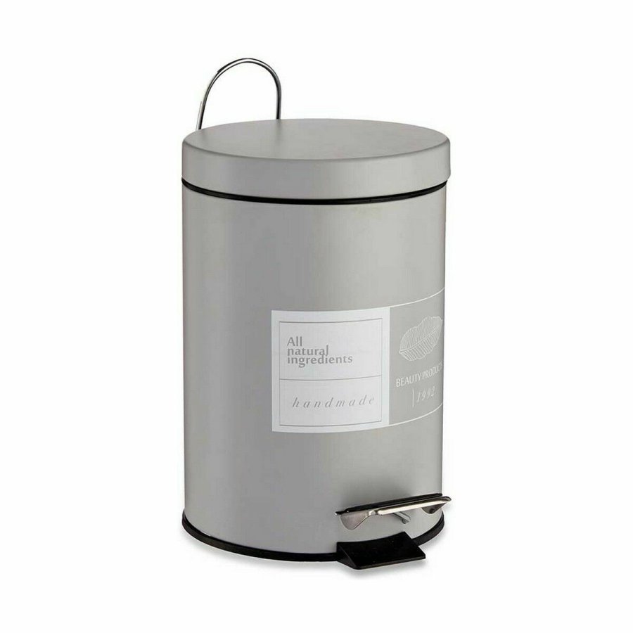 Papirkurv med pedal Berilo Beauty Products Hvid Gr Stl Plastik 3 L (6 enheder) #5