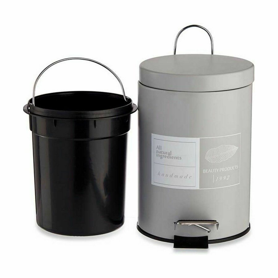 Papirkurv med pedal Berilo Beauty Products Hvid Gr Stl Plastik 3 L (6 enheder) #9